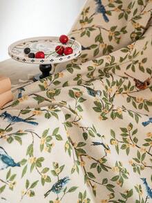 1 件复古花卉和鸟类提花窗帘，涤纶房间窗帘，客厅窗帘，厨房窗帘，杆袋窗帘，适用于厨房和各种房间 - 无配件，可机洗，秋季装饰，四季皆宜 - 彩色 - 查看 14