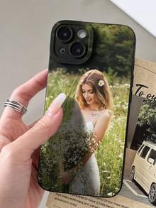 1 pieza Funda de teléfono personalizada para pareja de boda, funda protectora gruesa a prueba de golpes para fotos de boda, regalo para esposa/esposo, diseño personalizado para S21 22 23 24, A12 A13 A15 A14/A21s, XR 11 13 15 16 Pro Max, accesorios de Halloween 2025, elegante, colorido, vintage, lindo, sencillo, divertido, personalizado, único, regalos ideales para él, regalos ideales para ella, novio, novia, familia, amigos, abuelos, pareja, para aniversarios, para cumpleaños, fundas de teléfono, teléfonos celulares y accesorios - Negro - Ver 5