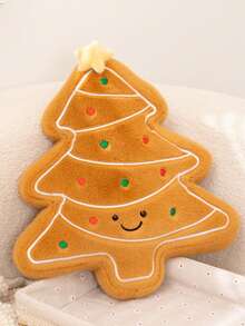 1 Stück Weihnachtsfamilien Weihnachtsbaum Deko, Lebkuchenmann & Haus Dekorative Zierkissen