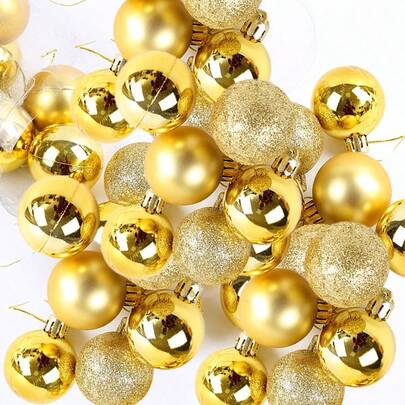 48pcs Christmas Decorations - Ornament Balls, Matte Baubles, Christmas Tree Hanging Lights, Colorful & Shiny Spheres, Decorative Hanging Balls, For Shopping Mall Decor