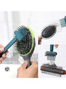فرشاة تنظيف المشط، وكيل تنظيف المشط 2 في 1، وكيل تنظيف فرشاة الشعر، وسادة هوائية، فرشاة شعر، مزيل فرشاة شعر صغيرة، أدوات تنظيف فرشاة الشعر، مدمجة وقابلة للنقل، مناسبة للسفر، مناسبة لفرشاة مشط المرأة (لون عشوائي) قطعة واحدة/قطعتان