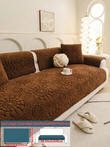 1 pieza Funda de cojín de sofá con lunares de felpa, de moda y versátil, cojín de sofá de alta calidad y lujoso, funda de sofá para todas las estaciones, antideslizante, antipolvo y antirasguños, protege el sofá, decora el sofá, adecuado para sala de estar, dormitorio, estudio, oficina, fiesta, sofá de 1 a 4 plazas, sofá en L