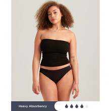 Saalt Reusable Period Underwear - Comfortable, Thin, And Keeps You Dry From All Leaks (Cotton, Bikini) - Núi lửa đen - Xem 4