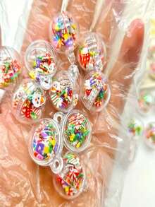 10 قطع من الزينة الأكريليكية لعيد الميلاد - مثالية لصنع المجوهرات DIY وديكورات العطلات، زينة شجرة عيد الميلاد، كونفيتي عيد الميلاد