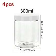 4 piezas Frascos de almacenamiento de plástico de 2.8 pulgadas/7 cm de diámetro con tapas, contenedores para pigmentos de pintura, tarros para cremas/máscaras, botellas para crema para los ojos/crema facial, envases cosméticos de tamaño de prueba transparentes de PET