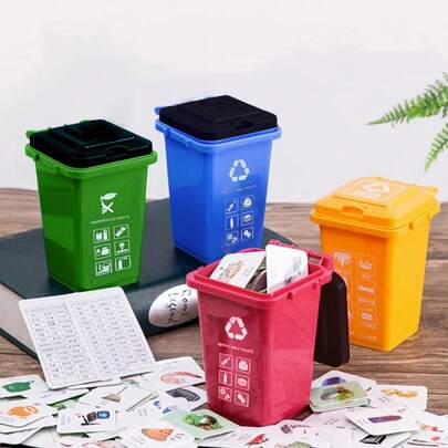 CASAMAX WL Mini cubo de basura compacta ø8.8x8.8x13 cm, colores aleatorios, accesorio funcional para escritorio, vehículo, baño u oficina, diseño portátil y resistente, fácil apertura, mantiene área limpia y ordenada, ideal para espacios pequeños