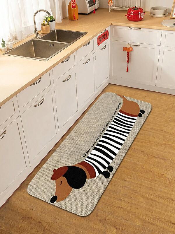 1 pieza Felpudo Premium con estampado de Dachshund, Alfombra decorativa rectangular lavable de franela moderna, Alfombra de baño suave antideslizante apta para cocina, lavandería, sala de juegos, estilo rústico, patio, balcón, porche y oficina, decoración de fiestas, entrada, baño, dormitorio, sala de estar, comedor, alfombra de piso interior y exterior antideslizante, decoración de habitación, decoración del hogar, regalo de inauguración de casa, recuerdo de fiesta, disponible en múltiples tamaños Decoración de baño y cocina Decoración navideña Alfombra de cocina