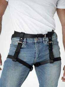 Leder Oberschenkel Strumpfhalter für Herren, Leder Bondage Riemen für Herren, Leder Hosenträger für Herren, Rave Kostüm Gürtel Herren Riemen, Herren Riemen
