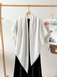 1 Piece Women's Bohemian Style Linen Blend Windproof Shawl Scarf, 130*130cm Large Scarf, Versatile For Outdoor Activities For Dress - Multicolor - View 8