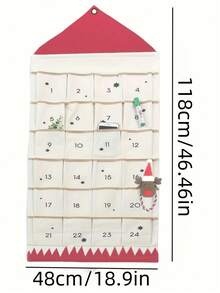 1个圣诞倒计时日历，附赠24个收纳袋，可悬挂于卧室，用作卧室装饰收纳袋，是家居整理收纳用品、卧室配件、家居装饰、圣诞装饰、冬季圣诞装饰、圣诞礼物等的理想之选。 - 彩色 - 查看 7