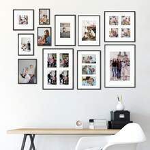 2/3pcs 12x16in/30x40cm Black Aluminum Alloy Photo Frames, A3/A4 Modern Home Decor Art Frames, Minimalist Stylish Gold Aluminum Alloy Decorative Frames