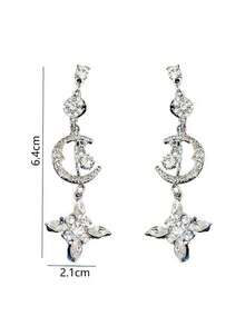 Andkiss Rhinestone Moon & Star Drop Earrings - Hình ảnh - Xem 4