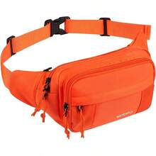 WATERFLY Riñonera cruzada para mujeres y hombres con bolsillos, correa ajustable, Negro, 9.06 x x 3.54 pulgadas - Naranja - Ver 13