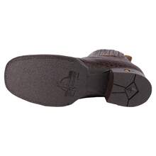 Fratello Select Fratello botas vaqueras de piel auténtica color café oscuro 1500, estilo western elegante y urbano con acabado texturizado tipo woven, perfectas para eventos formales, salidas casuales o eventos western, bota Chelsea hombre, piel grabada, western elegante, bota casual, calzado artesanal, moda masculina, bota tejida, estilo ranchero moderno - Marrón - Ver 6
