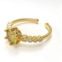 1pc Stainless Steel Fashion Simple Exquisite 4-Claw Diamond Engagement Ring, Romantic Minimalist Design For Women - 4-claw Diamond Ring - View 9