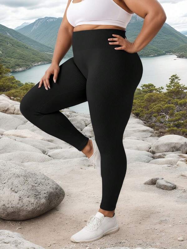 Women's High Waist Leggings - Tummy Control Pants Non-See-Through Sports Soft Yoga Pants Running Plus Size