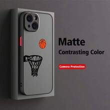 Fútbol Baloncesto Arte Genial Lujo Moderno Compatible con Apple 16 15 14 13 12 11 8 XR XS Pro Plus Funda Protectora de TPU Suave Transparente Mate - Colores mixtos - Ver 5