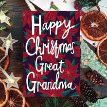 1pc, "Happy Christmas Great Grandma" Christmas Card, Festive Holiday Greeting, Perfect Gift For Family And Friends, Christmas Card For Anyone, Home & Office Stationery