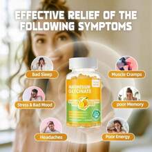 Magnesium Glycinate Gummies 1000mg - Sugar Free Magnesium Potassium Supplement With Vitamin D, B6, CoQ10 For Calm Mood &Amp; Sleep Support - 180 Mango Pineapple - Flavor NameE - 查看 3