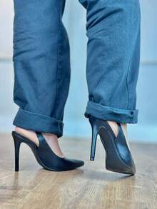 Women's Open Toe Pumps With 11cm Heel Angela Galvão 2 - Graphite Black - View 3
