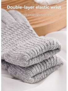 Women's And Men's Winter Ski Magic Gloves Warm Full-Finger Stretch Knitted Polyester Blend With Elastic Acrylic Mittens Jacquard Design For Touch Screen For Outdoor & Cycling