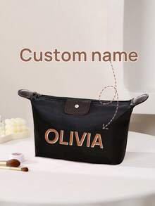 Portofel personalizat, geantă de machiaj, geantă de depozitare pentru femei - geantă de plajă ușoară cu nume personalizat | geantă de umăr minimalistă la modă | geantă de birou impermeabilă pentru studenți, profesori, profesioniști | cadou ideal pentru ziua de naștere, Ziua Profesorului