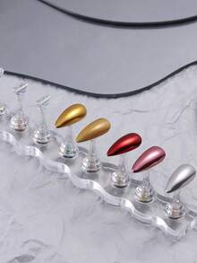 Nail Art Practice Tray,4 Styles Acrylic Aurora Magnetic Nail Holder False Nail Tip Nail Art Practice Whit 5/10 Stands + 1 Base Holder Premium Showing Shelf Nail Art Display Salon DIY Manicure,Suitable For Beginners And Professionals - Multicolor - View 11