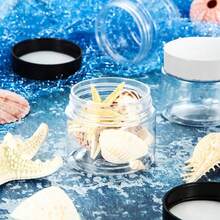 4 piezas Frascos de almacenamiento de plástico de 2.8 pulgadas/7 cm de diámetro con tapas, contenedores para pigmentos de pintura, tarros para cremas/máscaras, botellas para crema para los ojos/crema facial, envases cosméticos de tamaño de prueba transparentes de PET