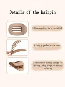 4 piezas Nuevo pasador de cabello ovalado mate de estilo transfronterizo, mate simple, pasador de cabello de arco curvo de gran tamaño, pasador de pato, pinzas para el cabello, deslizador de cabello, barretas