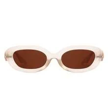 Oval Narrow Round Chic Sunglasses Retro Fashion Eyewear Perfect For Travel, Driving, Daily Wear, Vacation Outfits, Resort Looks, Business Casual Wardrobe Essentials And Unisex Accessories - 透明棕色 - 查看 2