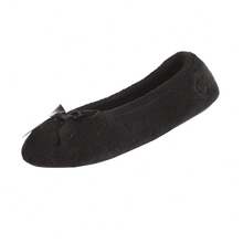 Isotoner Women's Terry Ballerina Slipper Clog - 黑色 - 查看 1