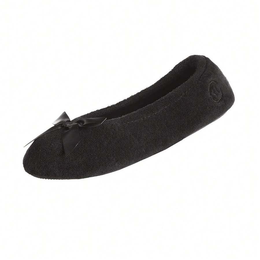 Isotoner Women's Terry Ballerina Slipper Clog - 黑色 - 查看 1