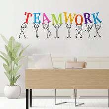 Office Wall Decal Teamwork Quote Wall Sticker Decor Inspire Office Quote Motivation Idea Wall Art PVC Motivational Words Business Mural