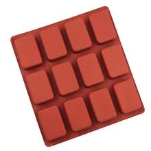 迷你面包盘硅胶烘焙模具适用于迷你面包蛋糕和面包、肉饼、玉米面包、布朗尼、松饼、矩形肥皂块、树脂环氧树脂 - 紅色 - 查看 11