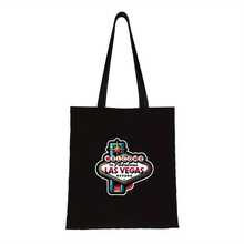 1pc Welcome To Fabulous Las Vegas Canvas Tote Bag - Vibrant Printed Design, Reusable Multifunctional Shoulder Shopping Bag, No-Closure Fashion Backpack For Everyday Use, Travel Bag