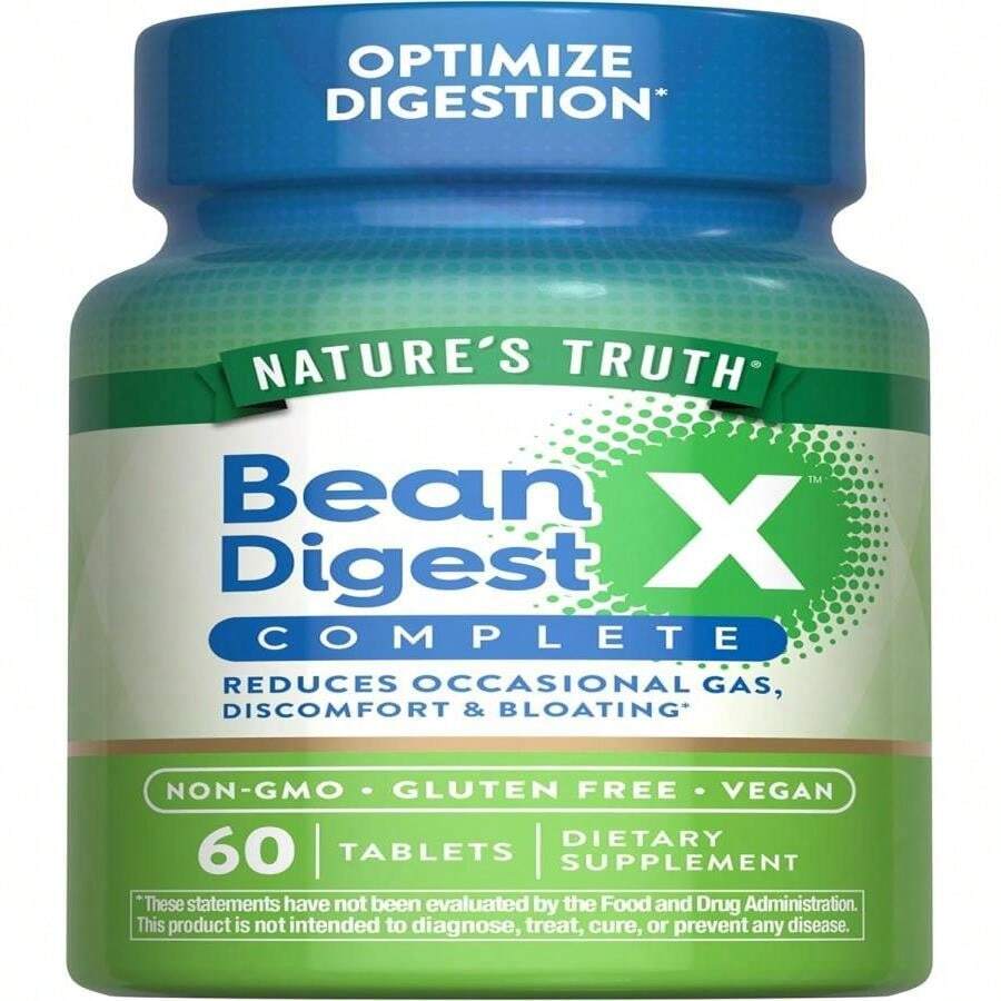 Nature'S Truth Digestive Enzymes | 60 Pills | Bean Digest | Vegan, Non-GMO &Amp; Gluten Free Supplement - Trắng - Xem 1