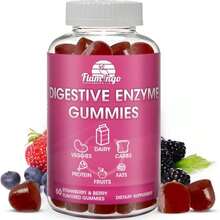 Digestive Enzymes Chewable Gummies: Helps Food Intolerance, Debloat, And To Digest Dairy, Carbs, Veggies, Protein, Fruit -Amylase Protease Lipase Lactase- Naturally Flavored Vegan Gummies 60 Count - Trắng - Xem 1