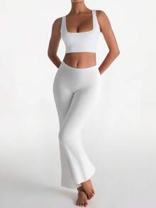 Áo tank top trắng ngắn gợi cảm, chất liệu co giãn cao cấp hai lớp, cổ vuông thời trang, áo hai dây ôm sát thoải mái, thích hợp cho mùa tựu trường hè. - trắng - Xem 3