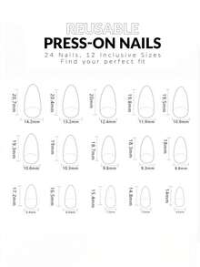 24片装短款杏仁形美甲贴纸套装，法式低调闪光裸色猫眼美甲贴花，甜美清新DIY美甲装饰，适合各种场合美甲用品 - 彩色 - 查看 4