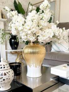 1 إناء سيراميك فاخر أوروبي للتخزين العام، ديكور طاولة للمنزل وغرفة المعيشة ومدخل المنزل والفندق، أفضل هدية عيد الميلاد، ديكور للمنزل والزفاف وحفلات عيد الحب وأعياد الميلاد، إناء زهور - متعدد الألوان - مشاهدة 8