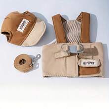 1 Set Dog Harness Leash Outfit With Hoodie, Adjustable & Washable For Small/Medium Dogs & Cats