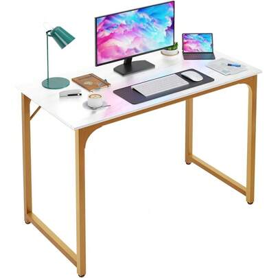 39" Home Office Gaming Desk | Modern Simple Style | Wood & Metal PC Desk | Spacious Surface For Work, Gaming & PC Setup