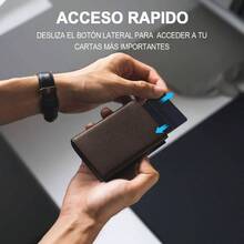 Carteras para Hombre Tarjetero, Billetera para Hombre RFID Bloqueo Antirrobo Tarjetero para Caballero Plegable, Con Bolsillo de Moneda Billetera para, Regalos para hombre - marrn - marrón - Ver 3