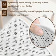 1pc 3D Visual Illusion Deep Pit Stone Pattern Door Mat, Rectangular Non-Slip Polyester Flannel Floor Mat, Low Hair Accumulation, Anti-Static, Suitable For Living Room, Bedroom, Bathroom, Kitchen, Laundry Room - Thickness 0.4inch, Fashionable And Personality Carpet