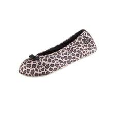 Isotoner Women's Satin Ballerina Slippers With Soft Tie Bow And Suede Sole - RibbonBow-獵豹 - 查看 1