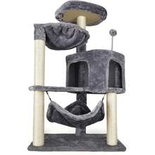 Cat Tree With Cat Condo And Big Hammock Grey - Grey - View 2