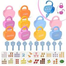 Kids Lock Key Toys Set Puzzle Locks Educational Number Matching Homeschool Word Cognition Math Toys