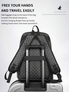 Large Capacity Presbyopic Casual Backpack, Unisex Fashion PU Leather Business Laptop Bag, College Student Backpack, Valentine's Day Gift Laptop Case - Multicolor - View 9