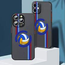 Funda de Teléfono con Diseño de Voleibol y Baloncesto para Apple 8 X XS XR SE 11 12 13 14 15 16 Pro Plus 2020 2022, Funda Transparente Mate de TPU de Cobertura Completa, Funda Protectora Negra Suave - Colores mixtos - Ver 9