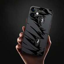 Funda de Teléfono con Arte de Línea de Ojos de Chico Cómic, Patrón Moderno y Genial para Apple 16 15 14 13 12 11 XR XS Pro Plus, Cubierta Protectora de TPU Suave Transparente Mate - Colores mixtos - Ver 3